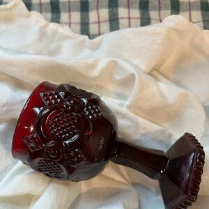 2 Ruby Red Glass Goblet
